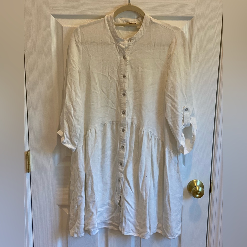 White SASS button down dress